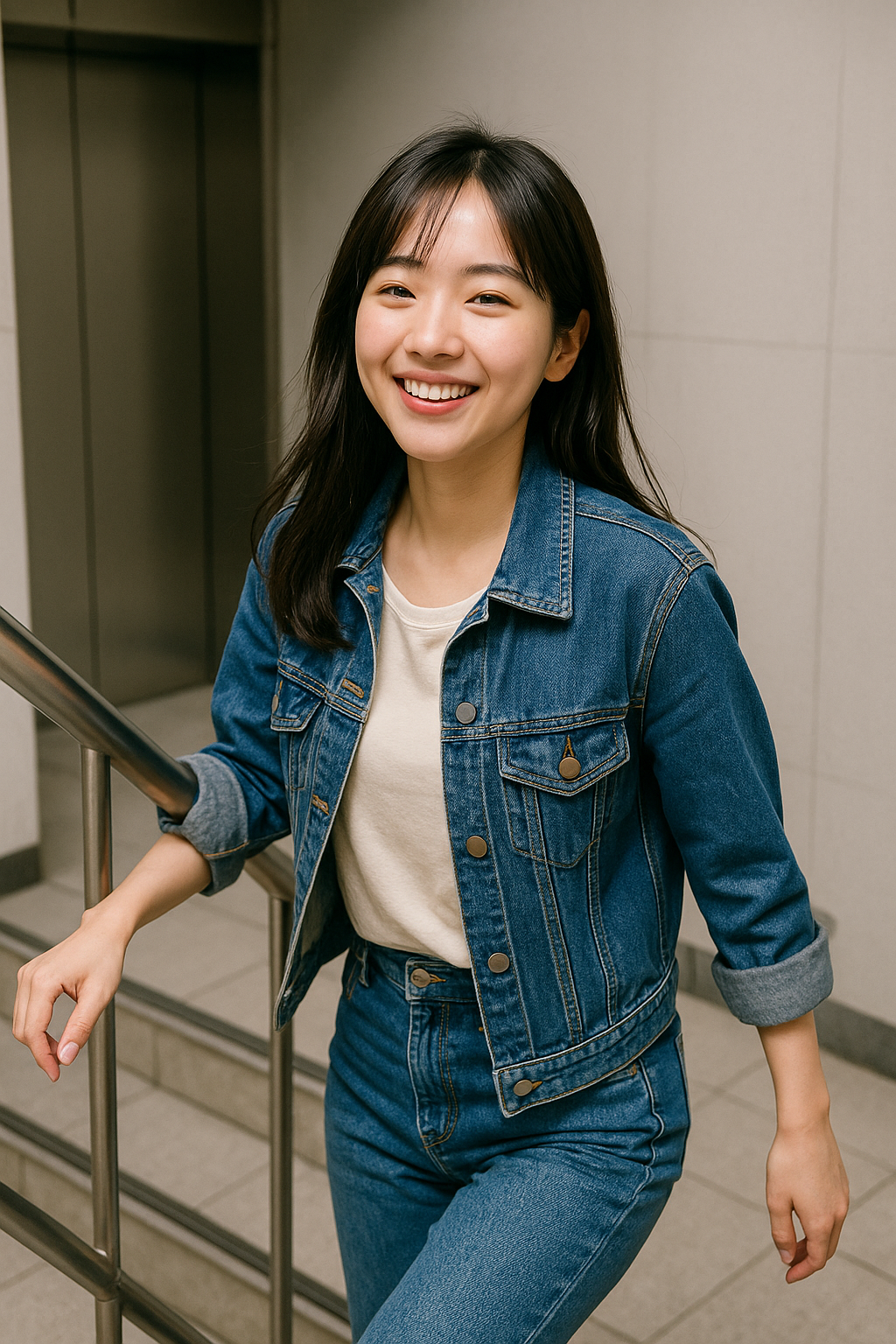 계단사용하는 건강한 생활 습관을 가진 사람