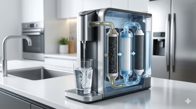 정수기 필터 종류별 구조와 물 정화 과정 설명 이미지