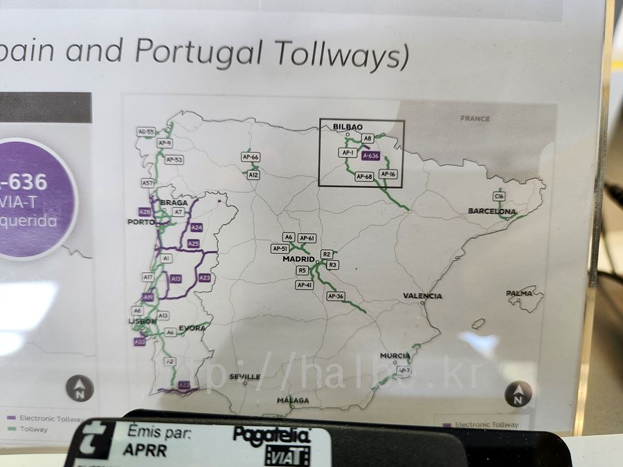 스페인/포르투갈 고속도로 톨-로드
