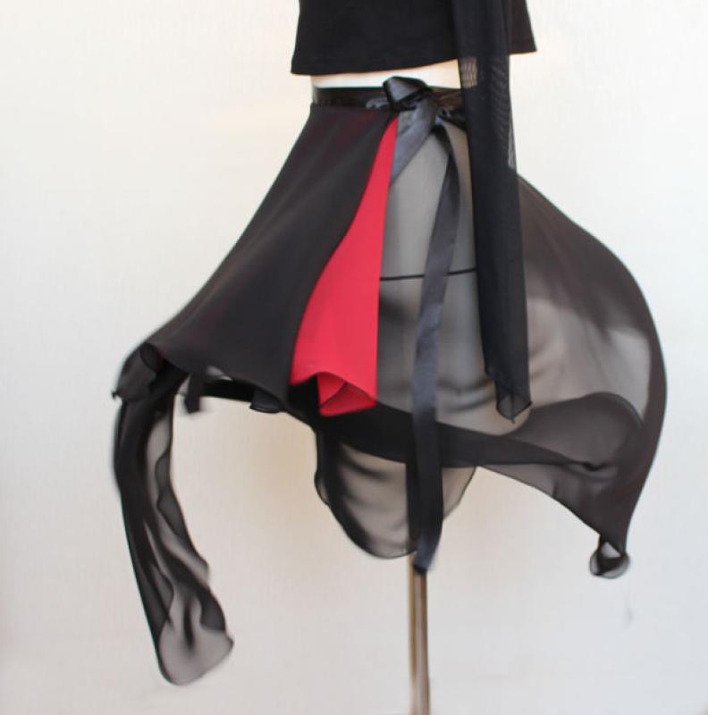 도나오앤지 성인발레복 롱 언발란스 컬러배색 발레스커트 커스텀 롱 댄스 스커트 무용풀치마