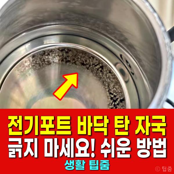 전기포트 바닥 탄자국 물때 제거 청소