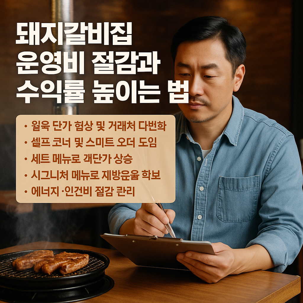 돼지갈비집 운영비 절감과 수익률 높이는 법