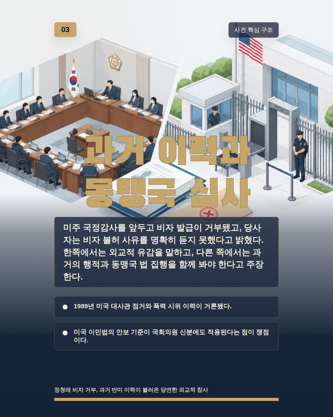 과거 이력과 동맹국 심사