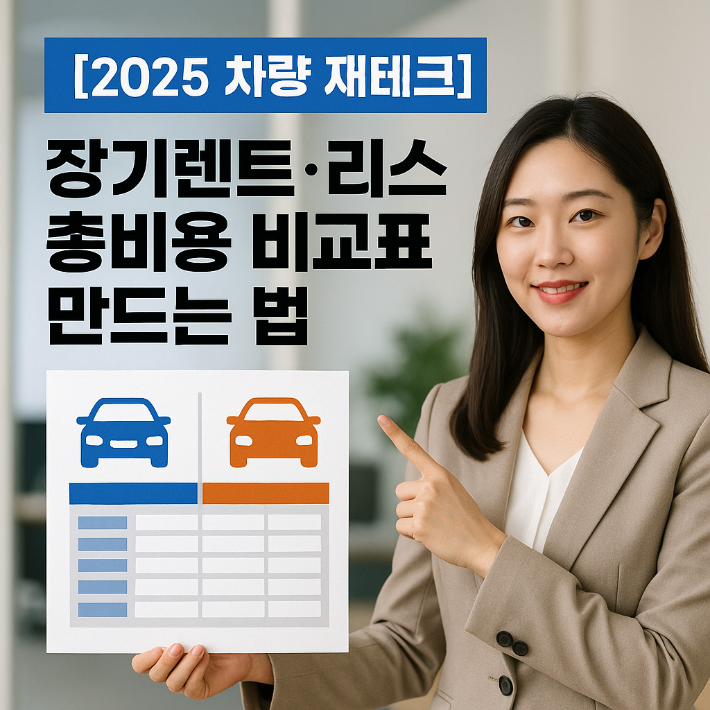[2025 차량 재테크] 장기렌트&middot;리스 총비용 비교표 만드는 법