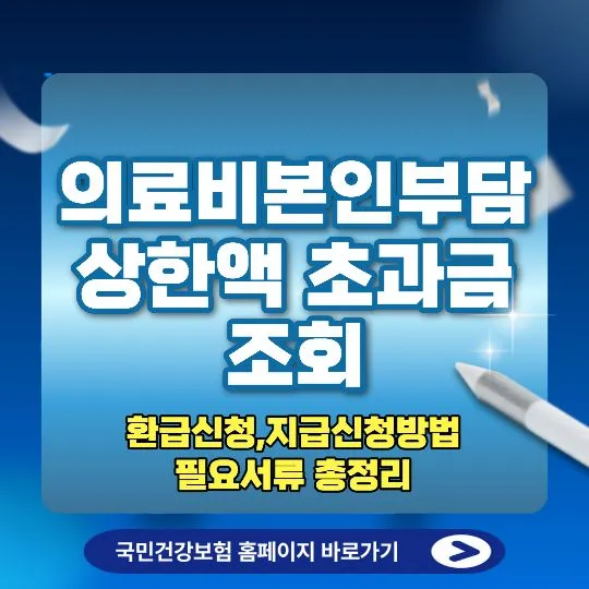 의료비본인부담 상한액 초과금 조회, 환급신청,지급신청방법까지,국민건강보험공단 홈페이지