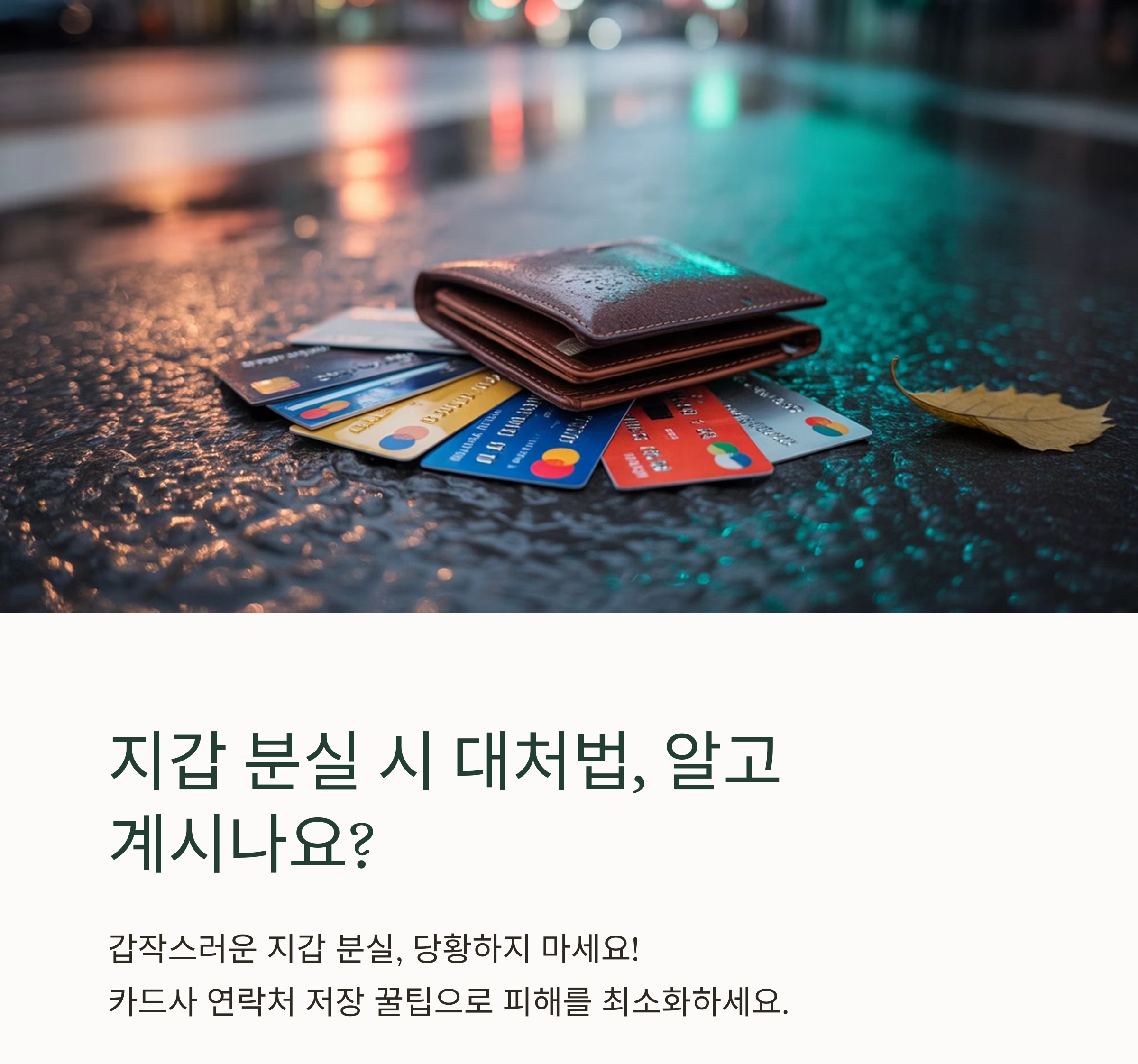 지갑을 잃어버렸을 때 대처법: 카드사 연락처 저장은 필수입니다
