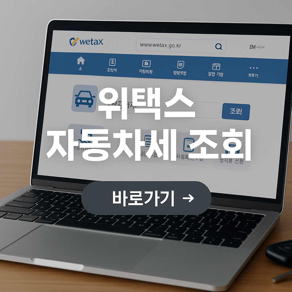 위택스 자동차세 조회 방법