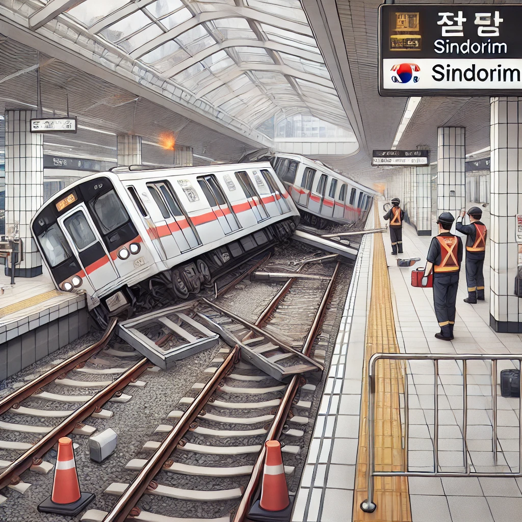 열차가 탈선한 이미지