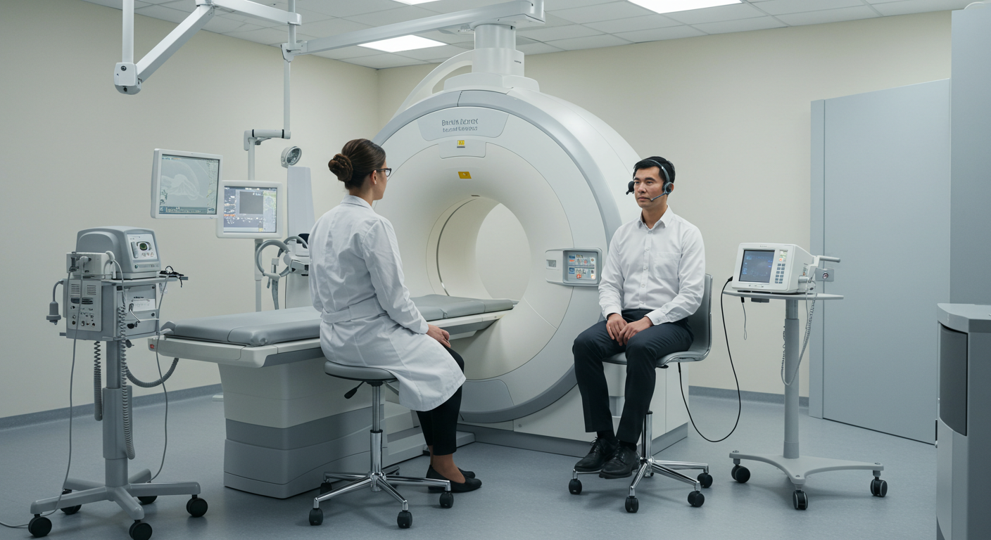 뇌 건강 검진을 받는 모습