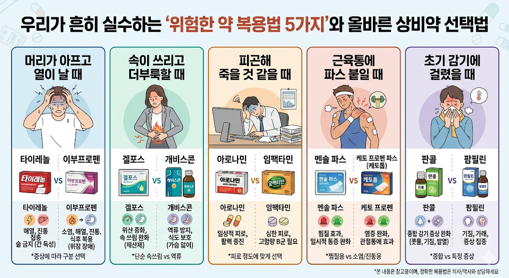 우리가 흔히 실수하는 '위험한 약 복용법 5가지'와 올바른 상비약 선택법