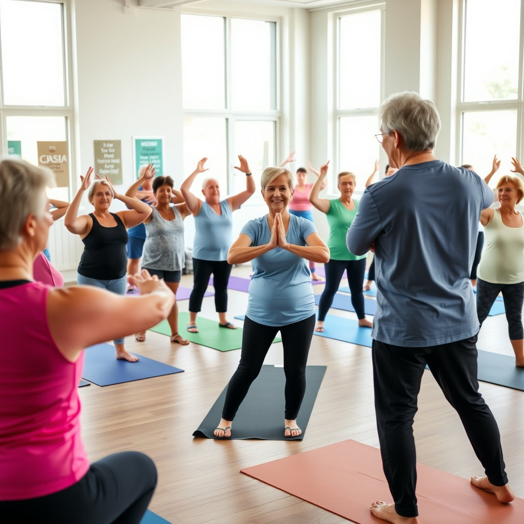 요가를 즐기는 노인들