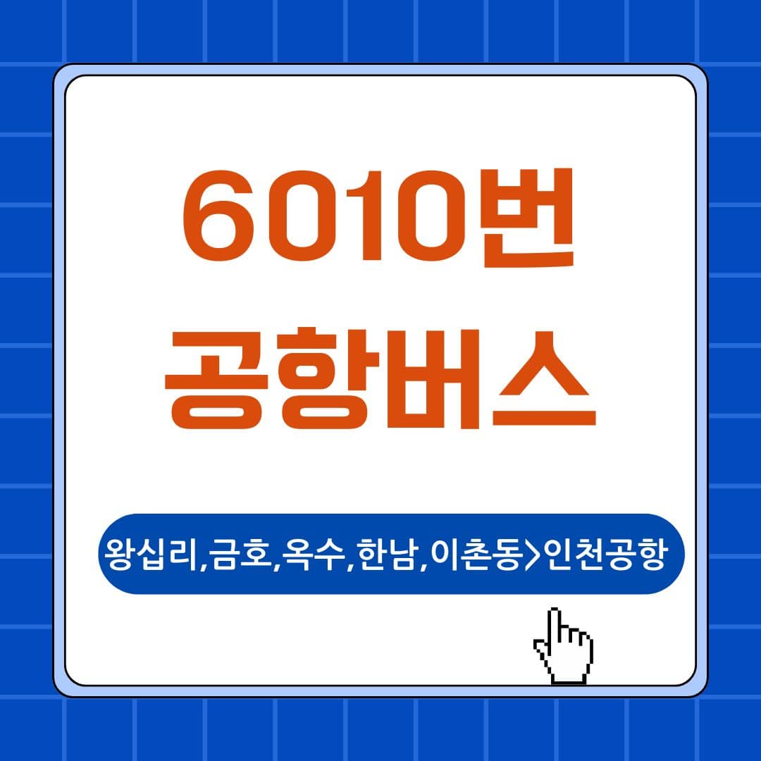 6010번 인천공항버스 (왕십리/금호/옥수/한남/이촌동)