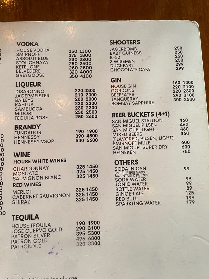 세부-맛집-메뉴판