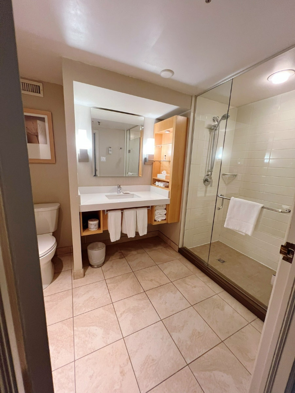 Hotel bathroom with separate shower at Delta Hotels London Armouries