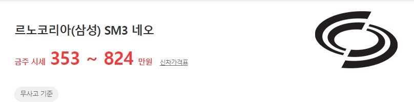 2014~2019년식 SM3 네오 중고차 시세