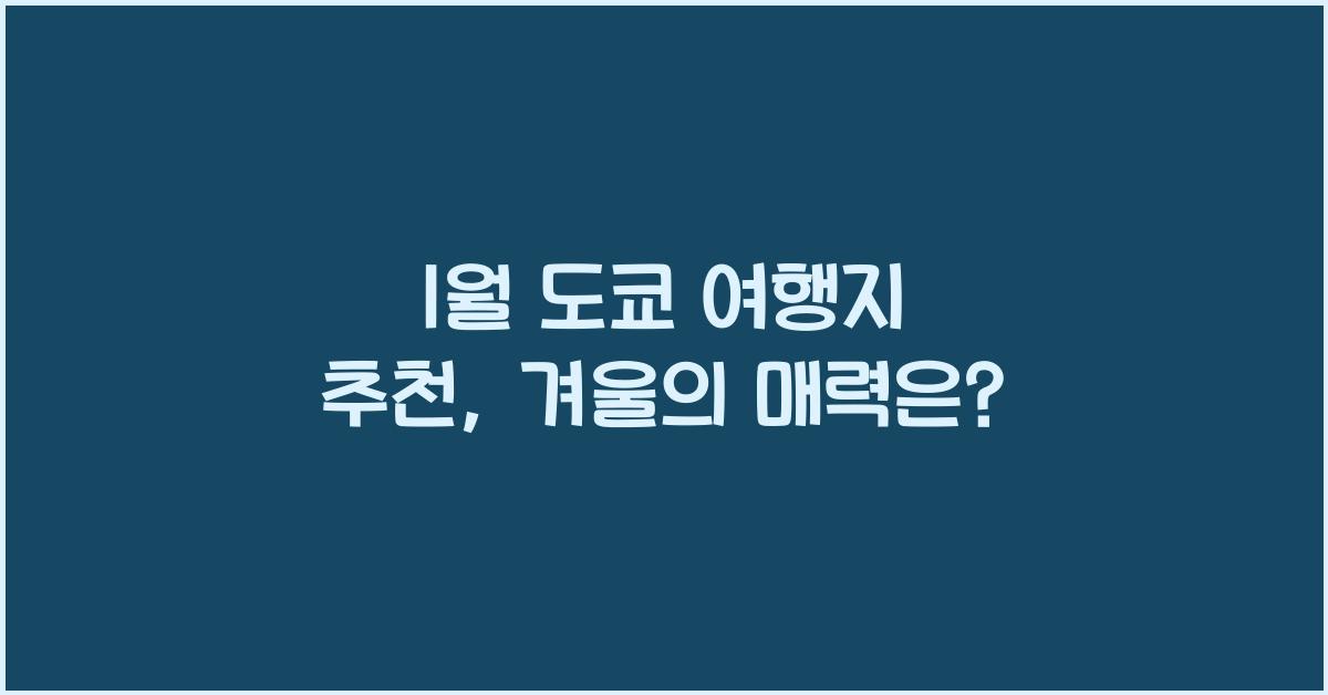 1월 도쿄 여행지 추천