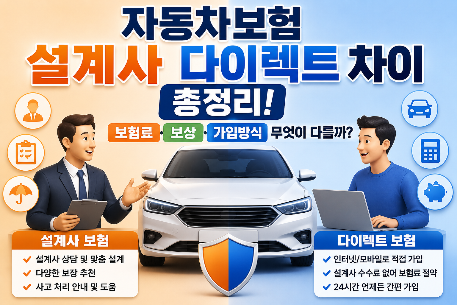 자동차보험 설계사 다이렉트 차이 총정리! 보험료&middot;보상&middot;가입방식 무엇이 다를까? 관련 사진