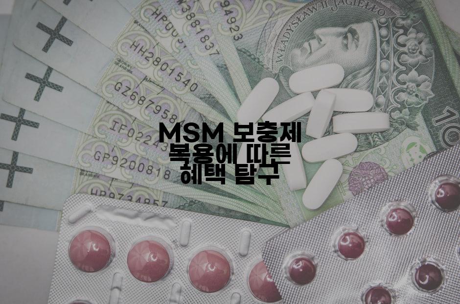 MSM 보충제 복용에 따른 혜택 탐구