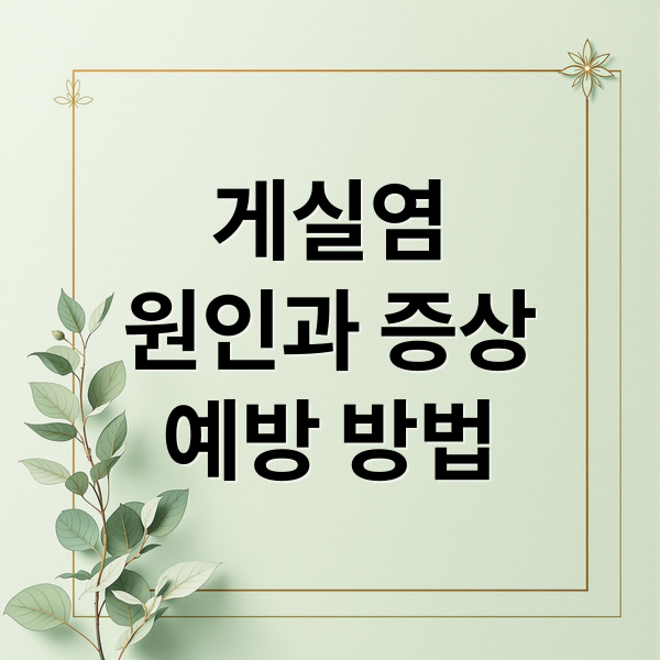 게실염 예방 치료