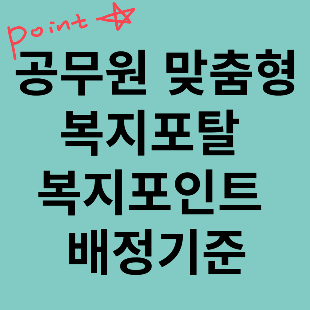 공무원맞춤형 복지포탈 복지포인트 배정기준