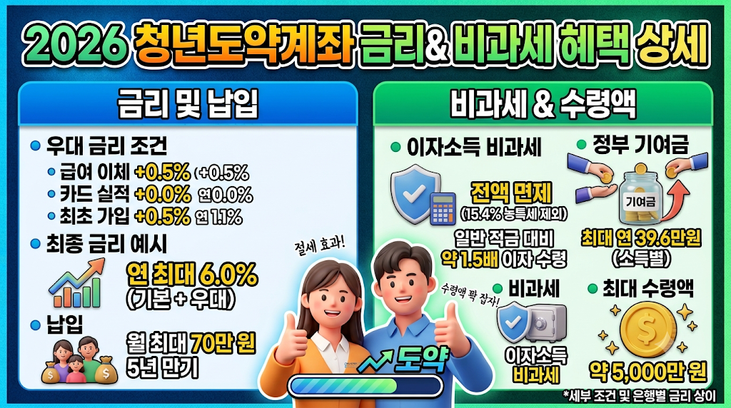 2026년 청년도약계좌 금리 및 비과세 혜택