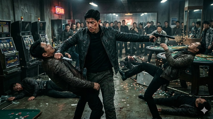 시리즈 중 가장 정제되고 강력한 전투력을 보여준 4편의 빌런 백창기(김무열)의 액션 장면입니다.