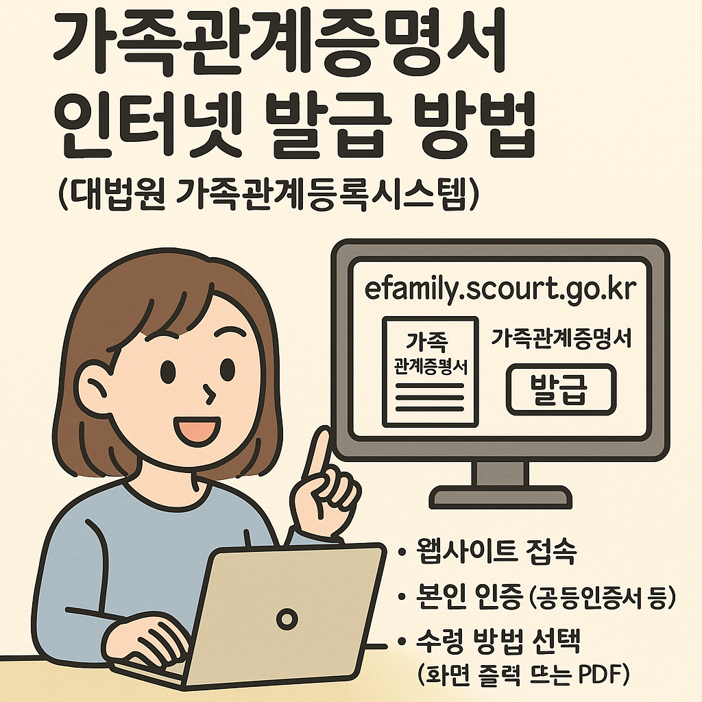 가족관계증명서 인터넷 발급 방법