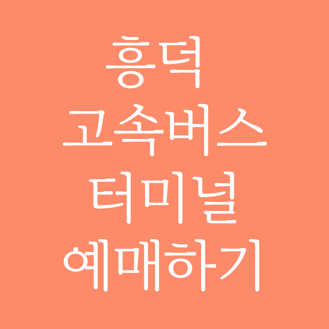 흥덕 고속버스터미널 시간표 조회 및 예매하기