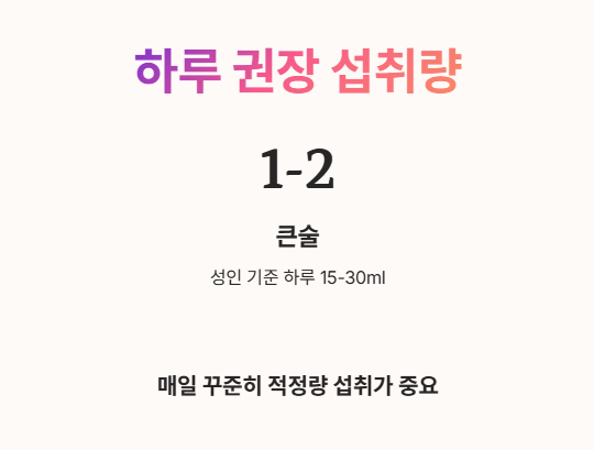 엑스트라버진 올리브오일 하루 권장 섭취량