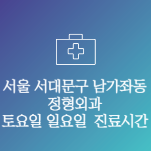 서울 서대문구 남가좌동 주말 토요일 일요일 문여는 병원 진료시간