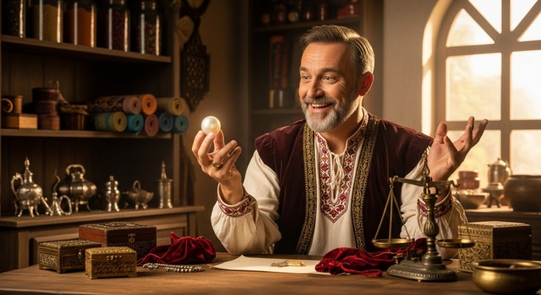 값진 보화를 발견한 상인