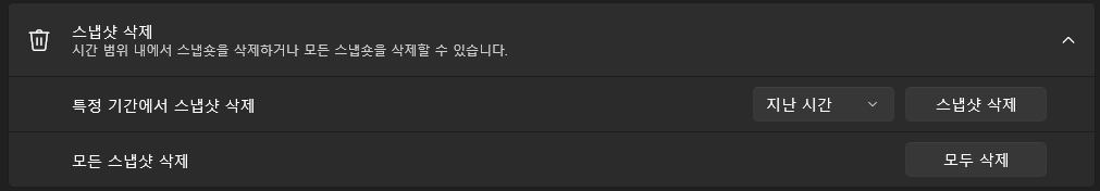 윈도우 리콜 스냅샷 삭제 기능