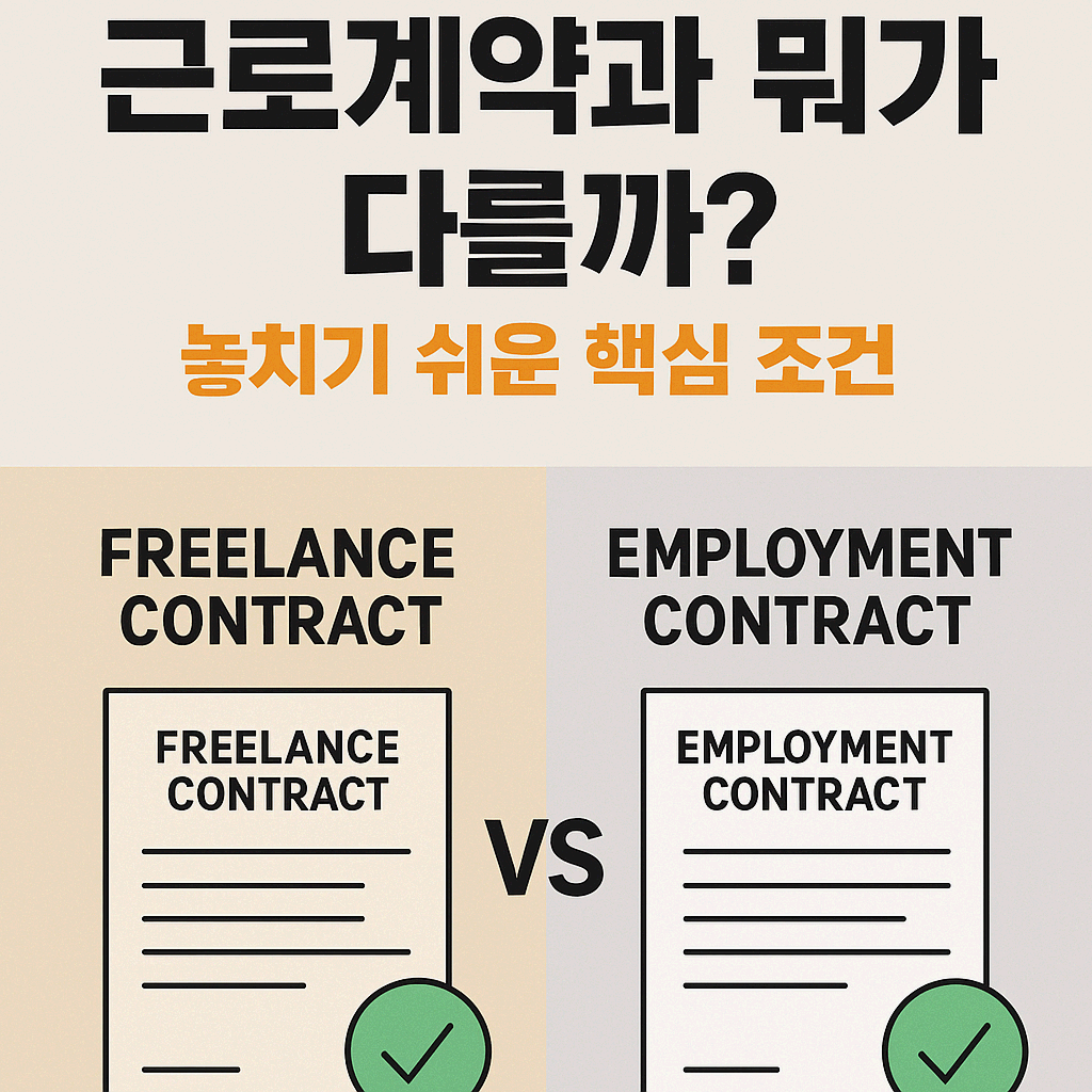 프리랜서 계약서, 근로계약과 뭐가 다를까? 놓치기 쉬운 핵심 조건
