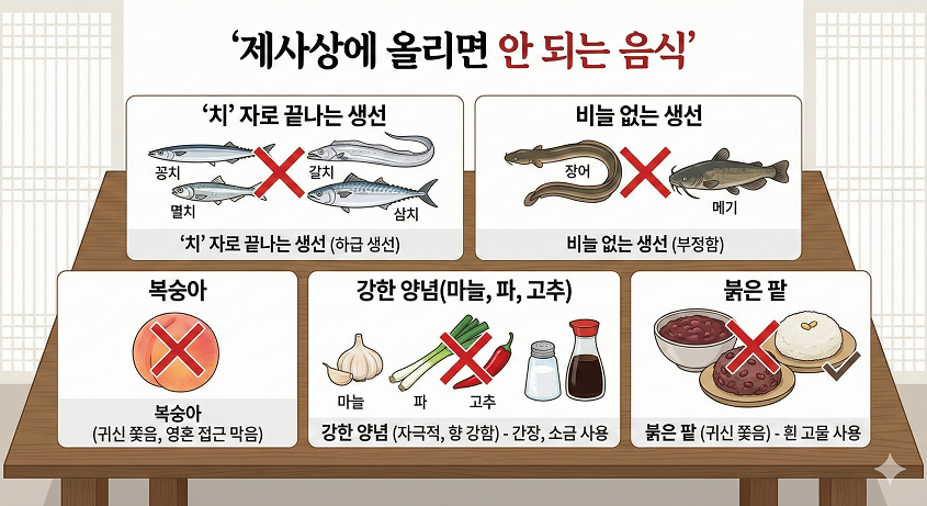제사상에 올리면 안 되는 음식