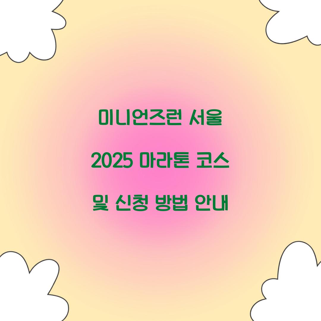 미니언즈런 서울 2025 마라톤