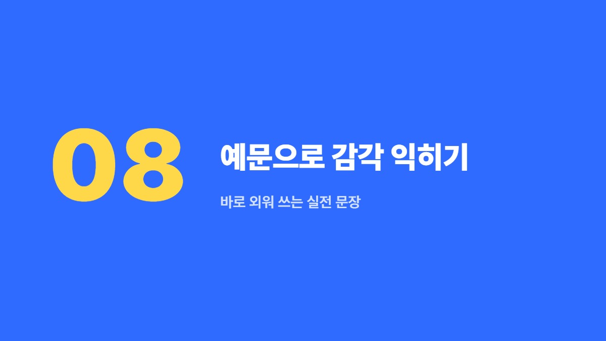 예문으로 감각 익히기 — 바로 외워 쓰는 실전 문장