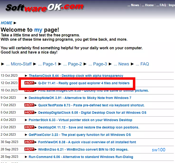 SoftwareOK 웹사이트