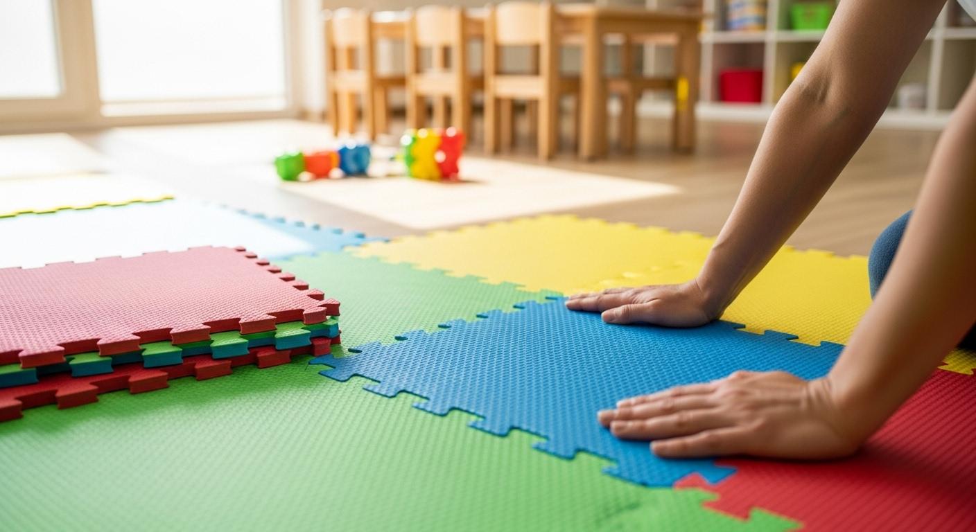 어린이집 바닥 매트 시공