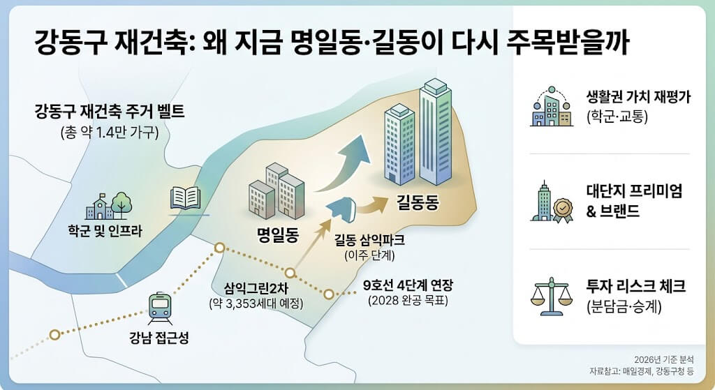 강동구 재건축 판이 바뀐다, 명일&middot;길동이 다시 주목받는 이유
