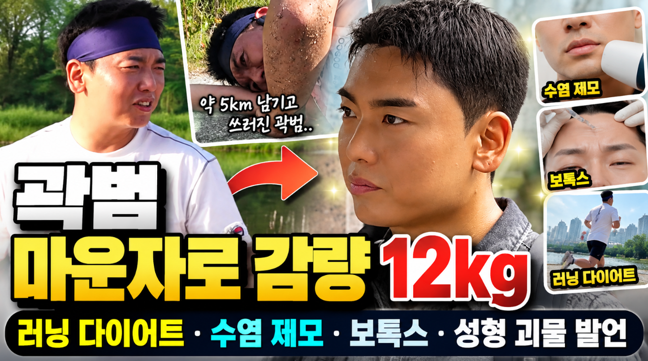 곽범 마운자로 감량|러닝 다이어트·수염 제모·보톡스·성형 괴물 발언