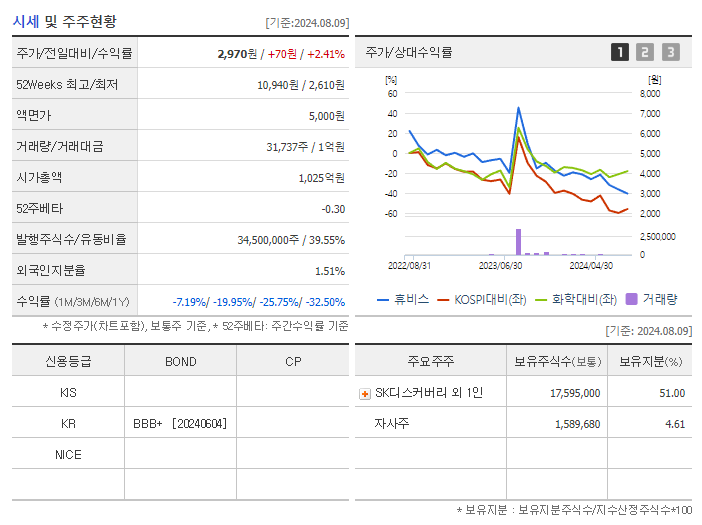 휴비스_기업개요
