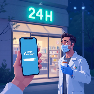 24시간 약국 찾기|공공심야약국 이미지