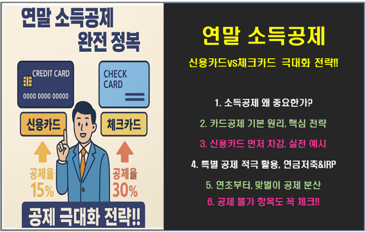 연말 소득공제 완전 정복 : 신용카드vs체크카드 공제 극대화 전략!!