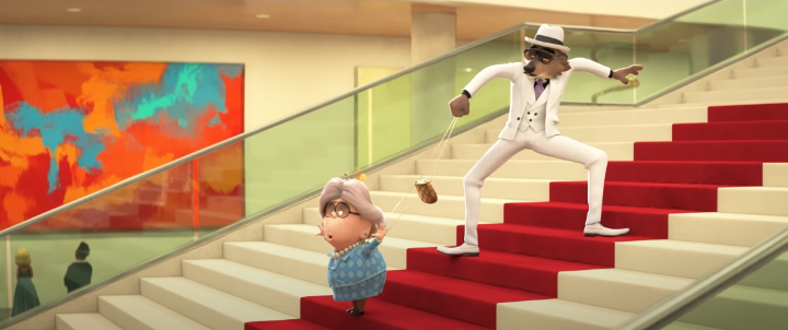 계단에넘어질뻔한할머니를구한늑대