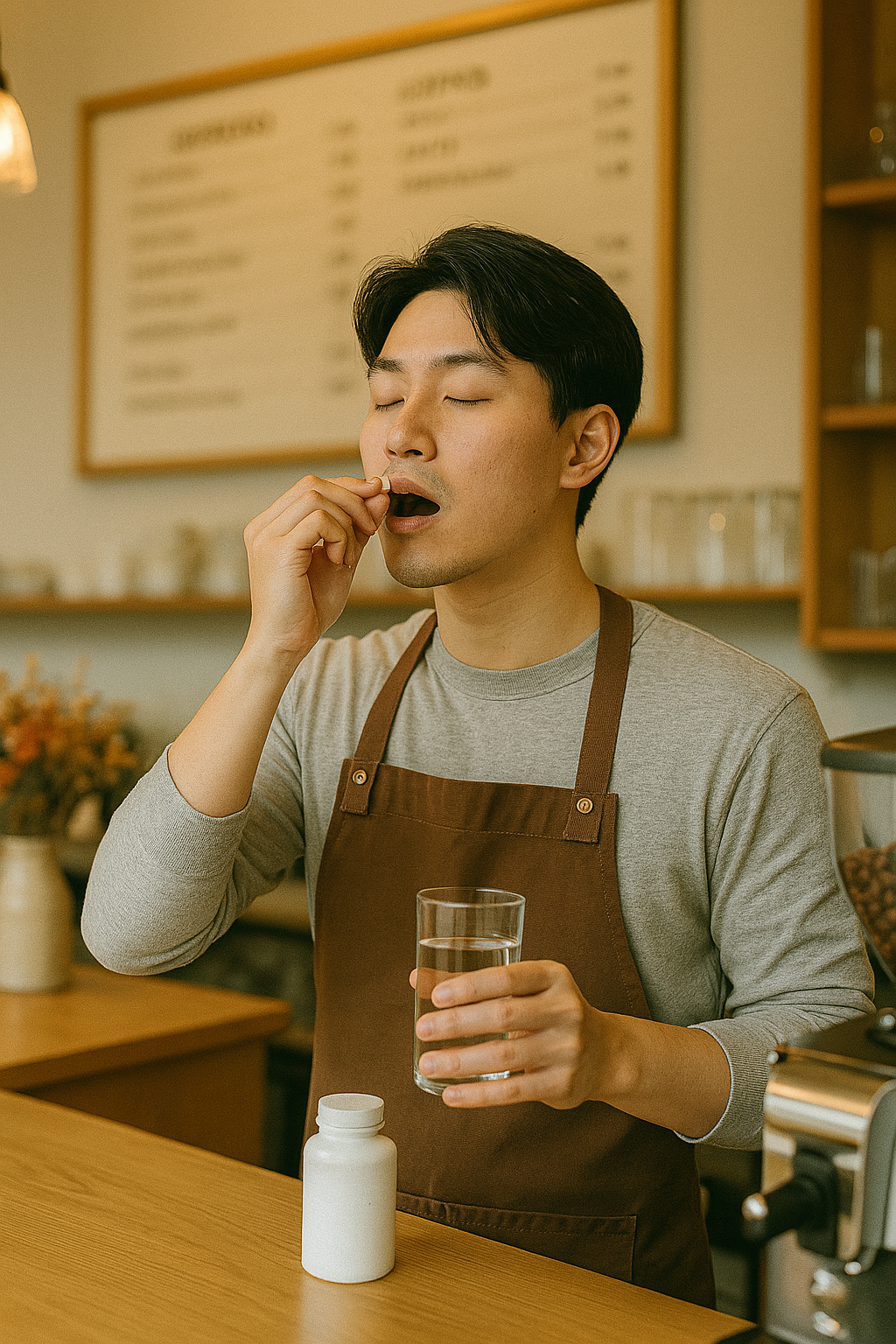 영양제 먹는 카페 사장님