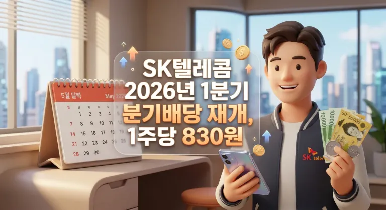 SK텔레콤 2026년 1분기 분기배당 결정, 1주당 830원 &mdash; 배당락 5월 29일