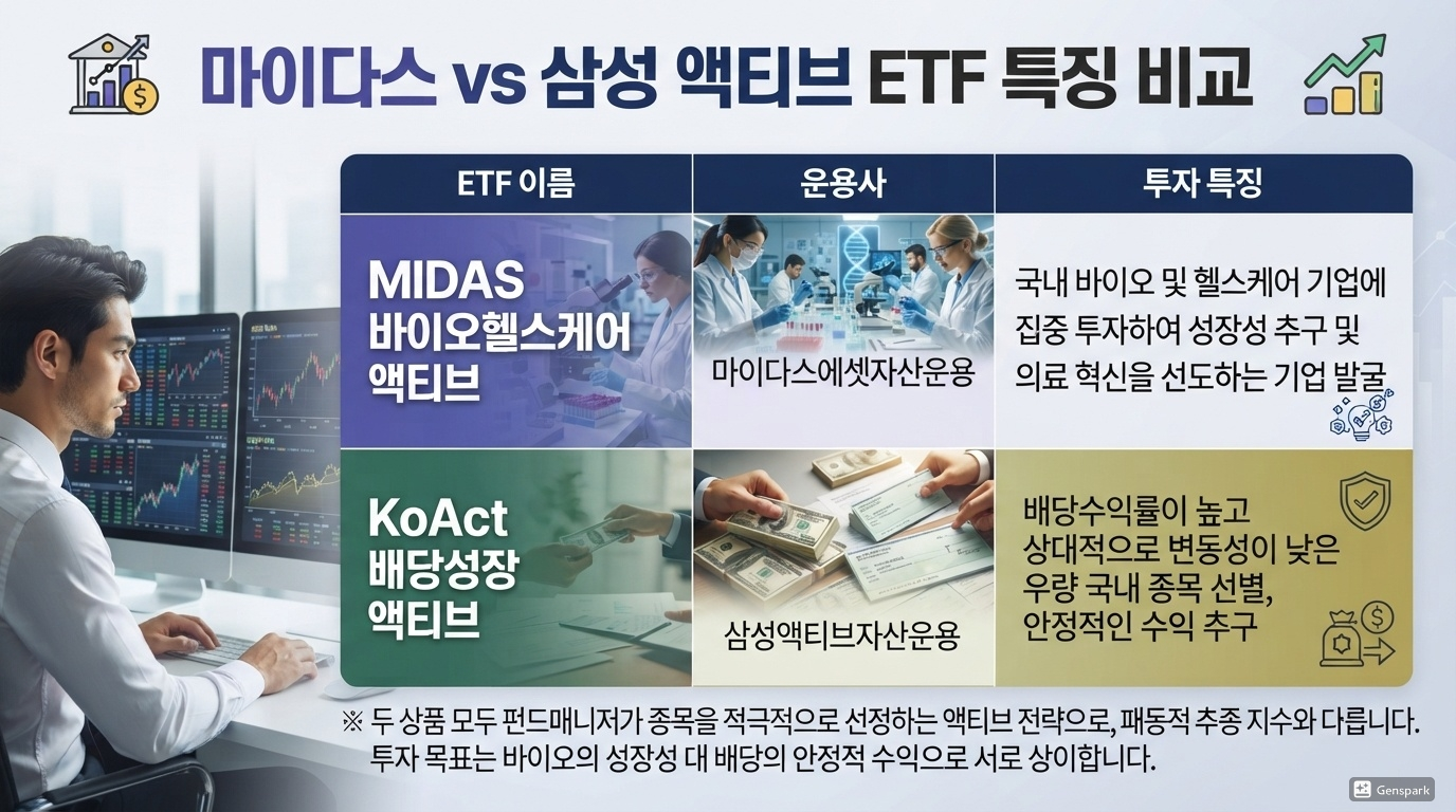 마이다스·삼성 액티브 ETF 특징