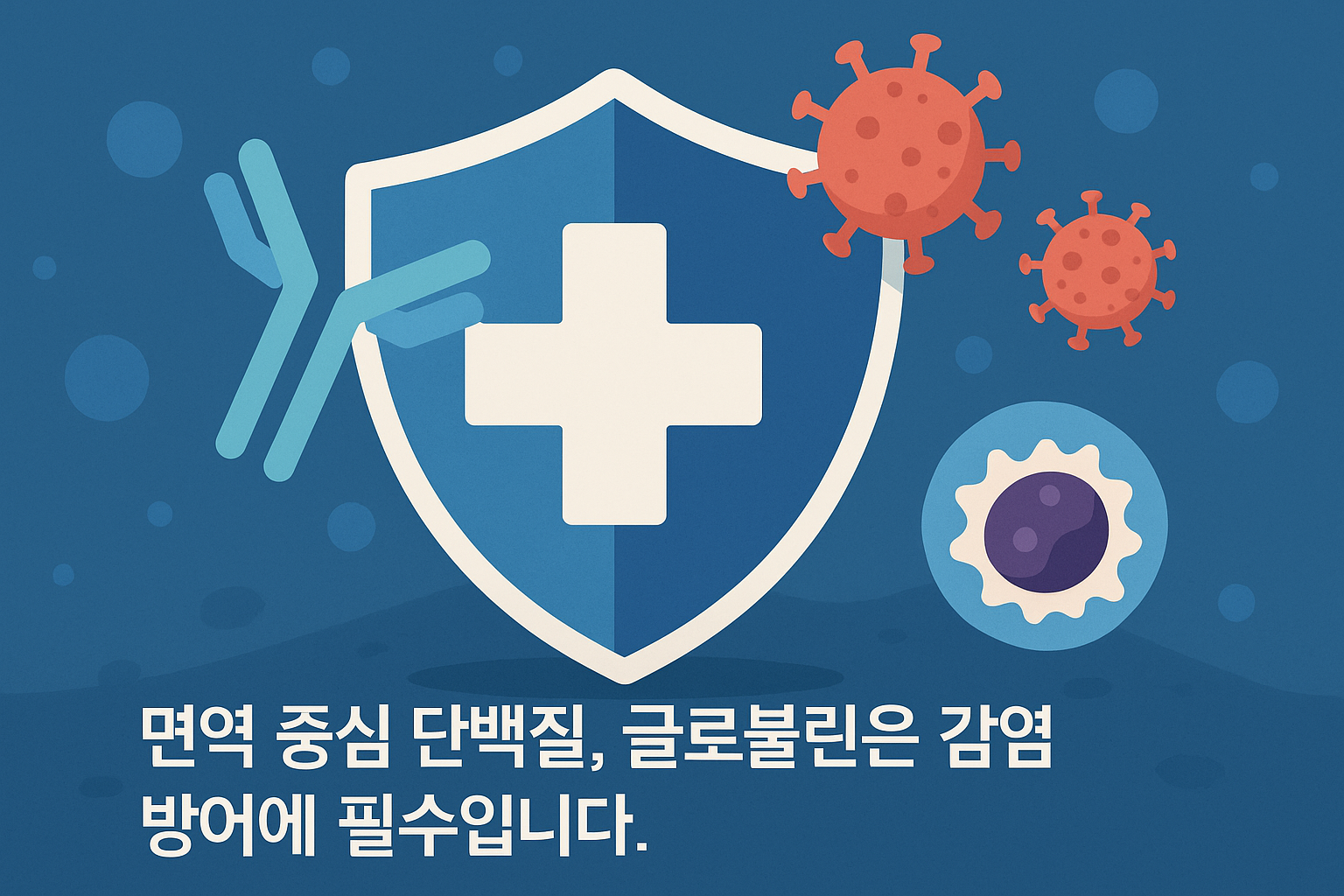 "글로불린 – 면역 시스템을 보호하는 방어 중심 단백질
"에 대한 이미지입니다.