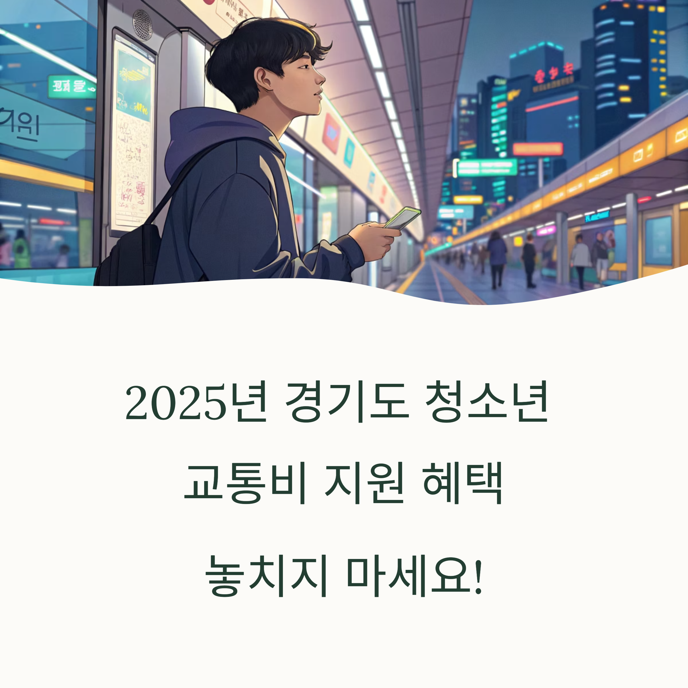 2025년 경기도 청소년 교통비 지원 완벽 가이드