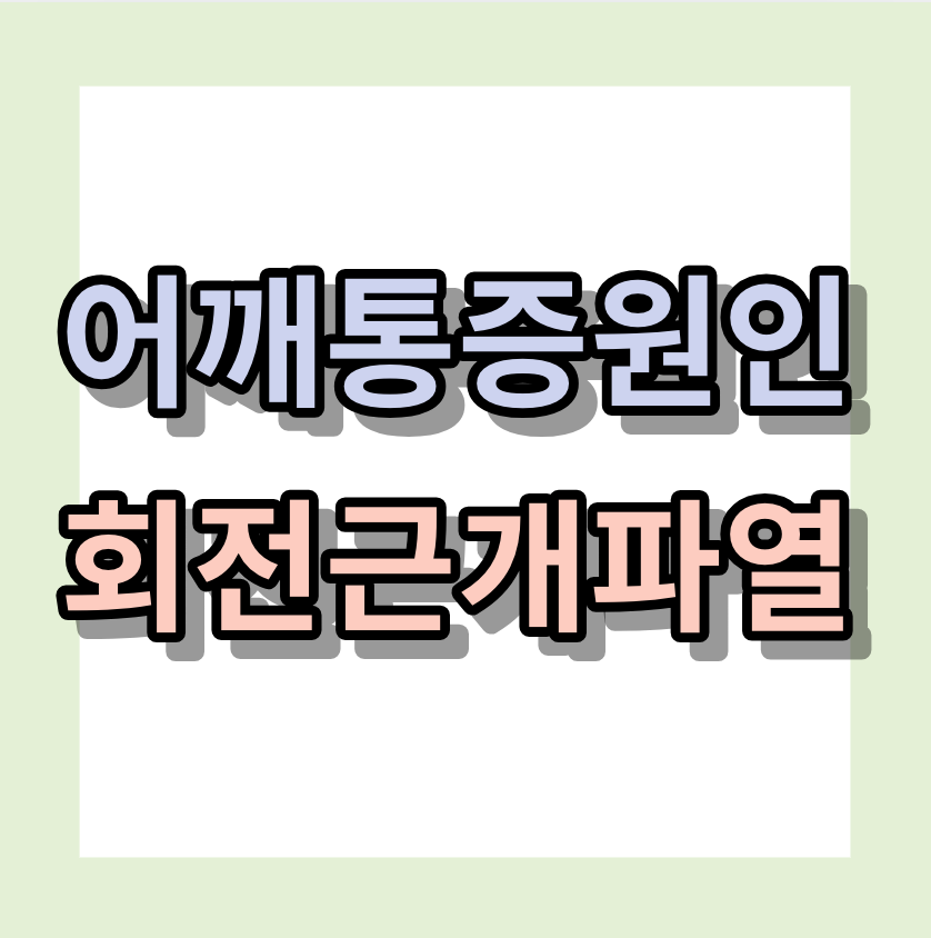 어깨통증원인 <어깨회전근개파열>